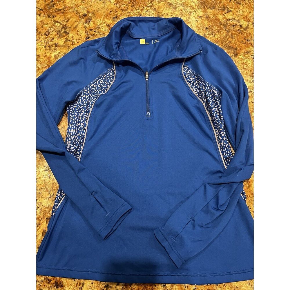 Xersion Slim Fit High Neck Long Sleeve Quarter-Zip Pullover Size M